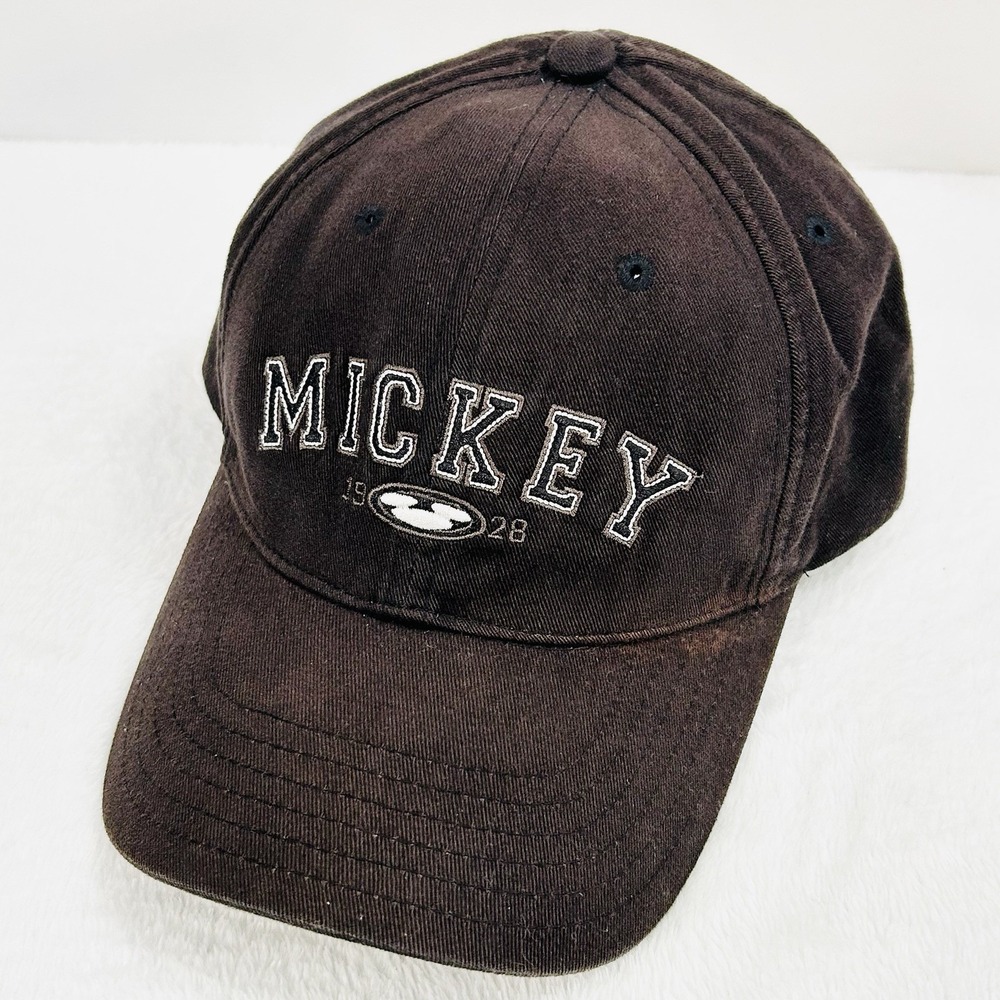 Disney World Mickey Mouse‎ Wordmark Hat Cap Adjustable Strapback Black Outdoors
